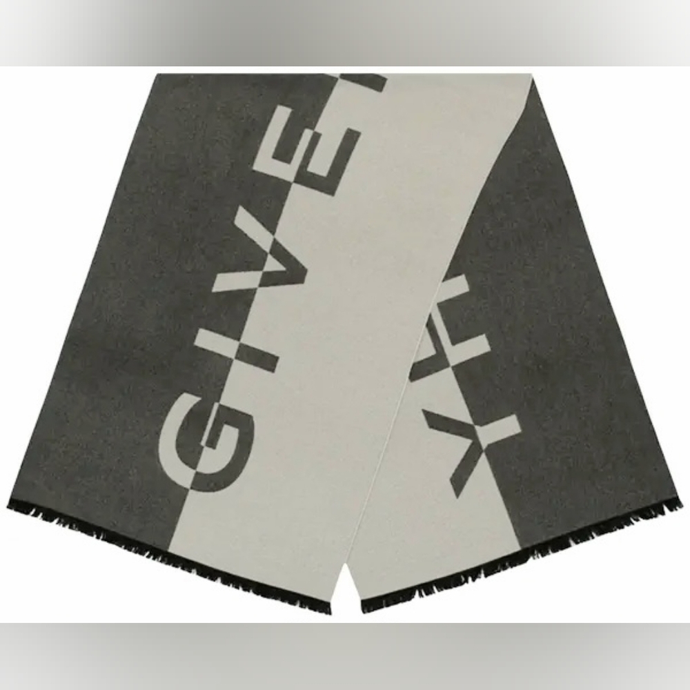 GIVENCHY Jacquard Logo Cashmere Blend Scarf, Retail $950 - Picture 4 of 10